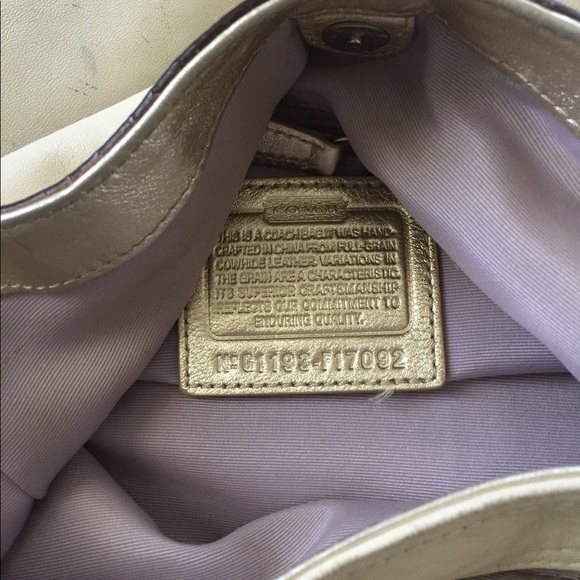 White Leather Coach Purse - Picture 6 of 9